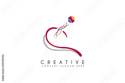 Tennis cup logo design vector illustration. Tennis sport logo design template element