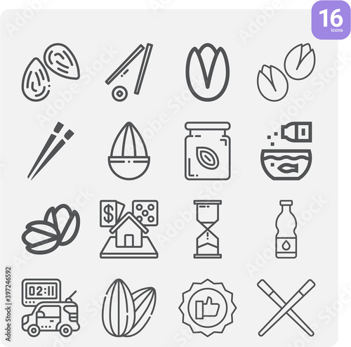Simple set of intake related lineal icons.