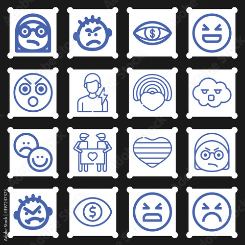 16 pack of mortal sin  lineal web icons set