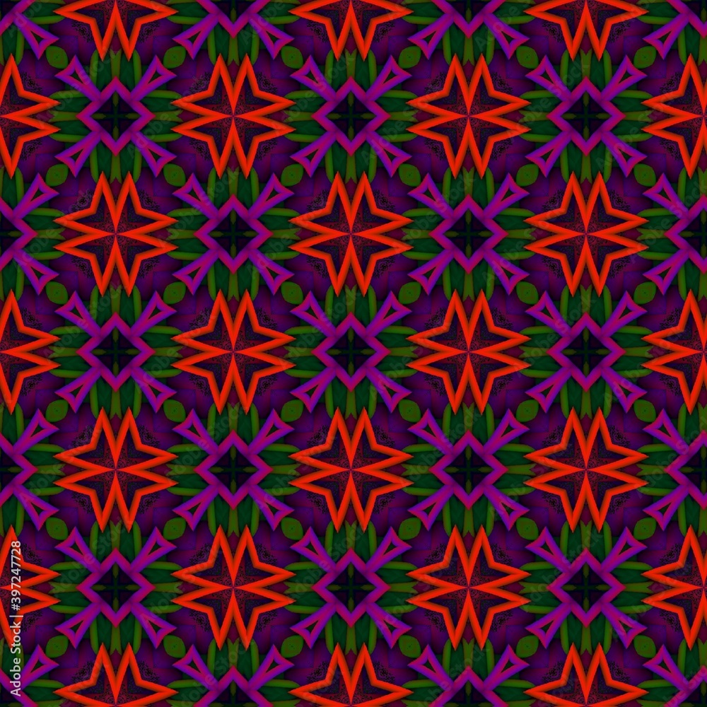 colorful symmetrical repeating patterns for textiles, ceramic tiles, wallpapers and designs. seamless image.
