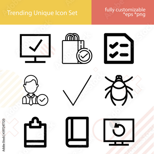 Simple set of restrained related lineal icons.