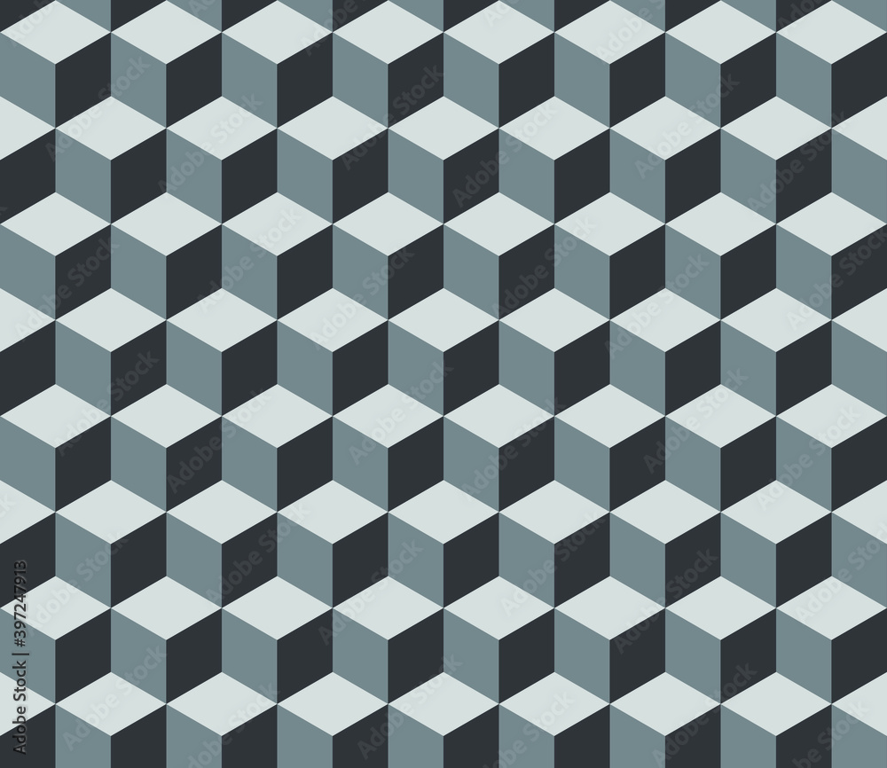 Vector seamless pattern of 3d isometric sacred geometry grid graphic deco hexagon Vector seamless pattern of 3d isometric sacred geometry grid graphic deco hexagon