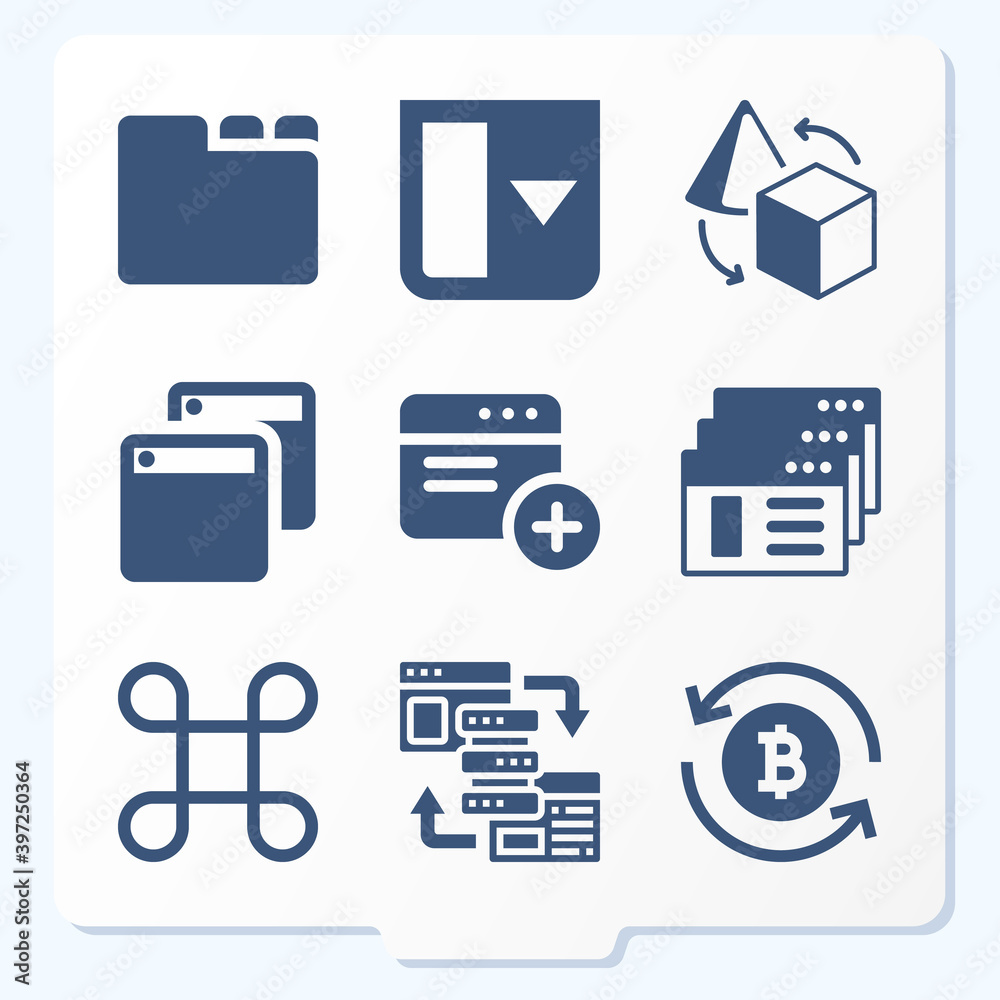 Simple set of 9 icons related to substitution Simple set of 9 icons related to substitution