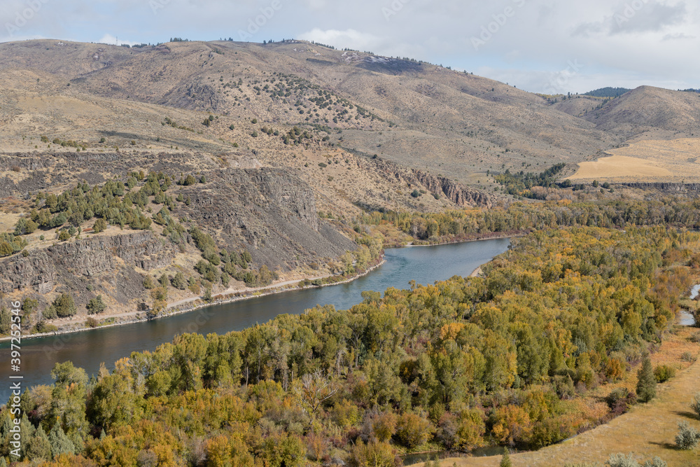 Scenic Autumn Landscape Along the Snake River Idaho