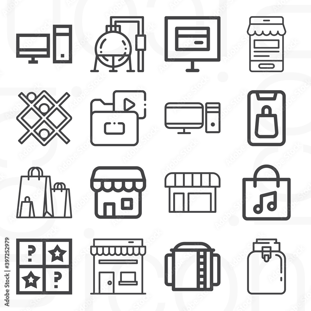16 pack of digital computer lineal web icons set 16 pack of digital computer lineal web icons set