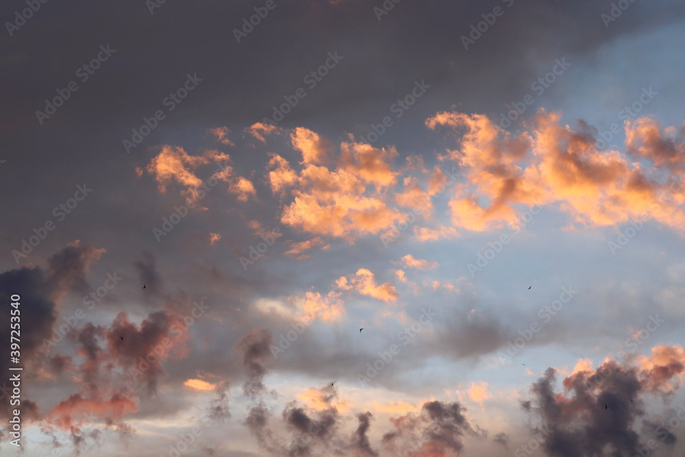 beautiful evening sky with clouds