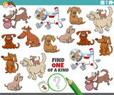 one of a kind game for children with cartoon dogs