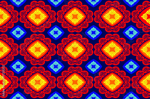 Indonesian batik motifs with very distinctive plant patterns. Exclusive background. EPS 10