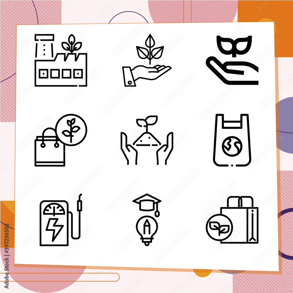 Simple set of 9 icons related to mitral Simple set of 9 icons related to mitral