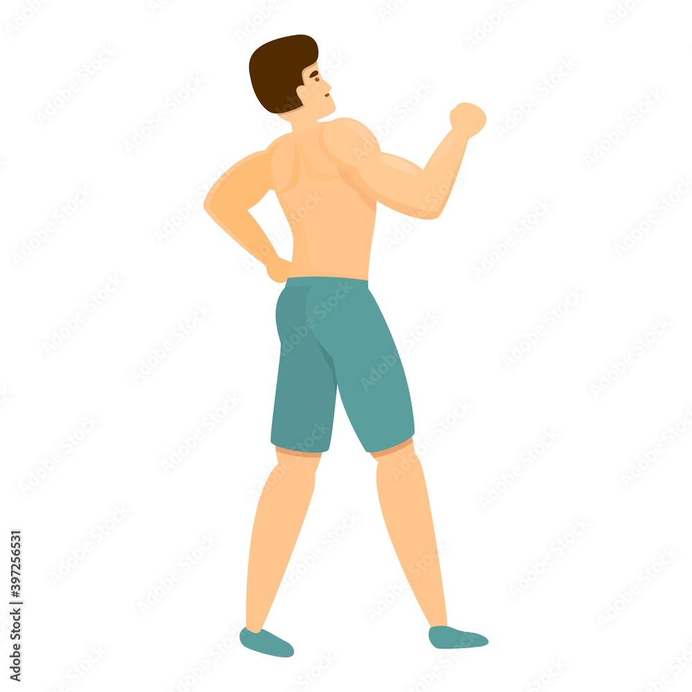 Sport bodybuilder icon. Cartoon of sport bodybuilder vector icon for web design isolated on white background Sport bodybuilder icon. Cartoon of sport bodybuilder vector icon for web design isolated on white background