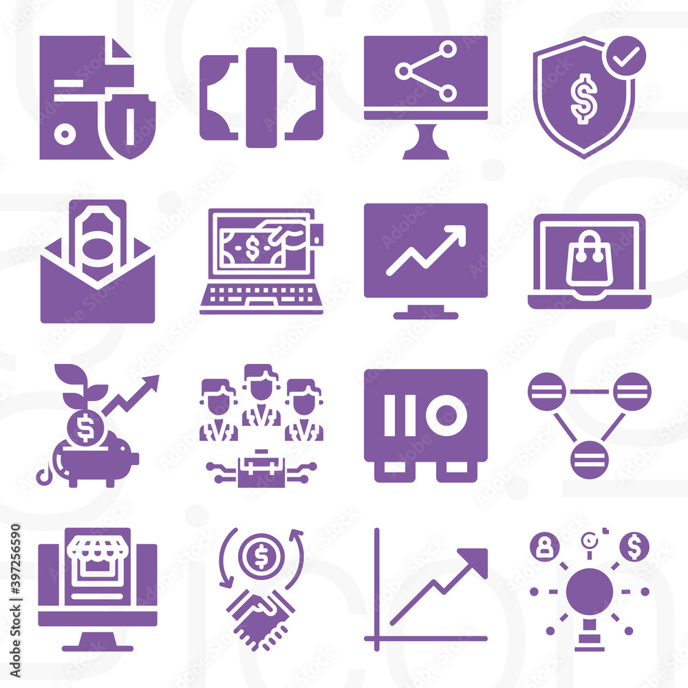 16 pack of earnings filled web icons set 16 pack of earnings filled web icons set