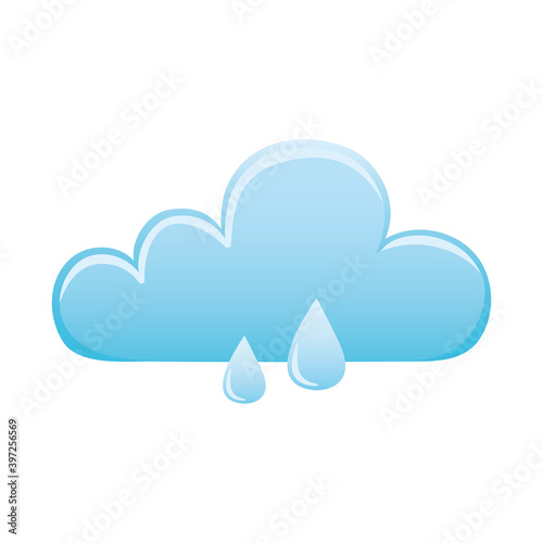 weather clouds and drops rain icon isolated image