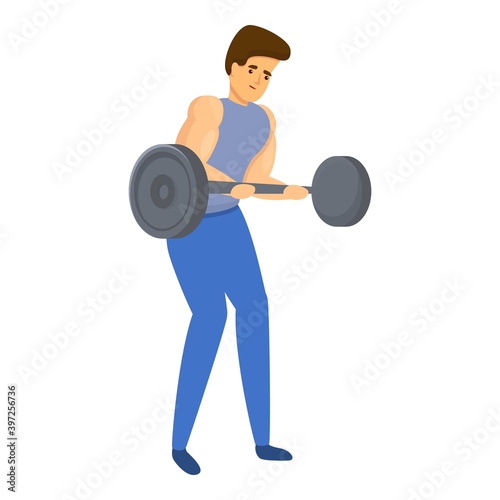 Bodybuilder training icon. Cartoon of bodybuilder training vector icon for web design isolated on white background