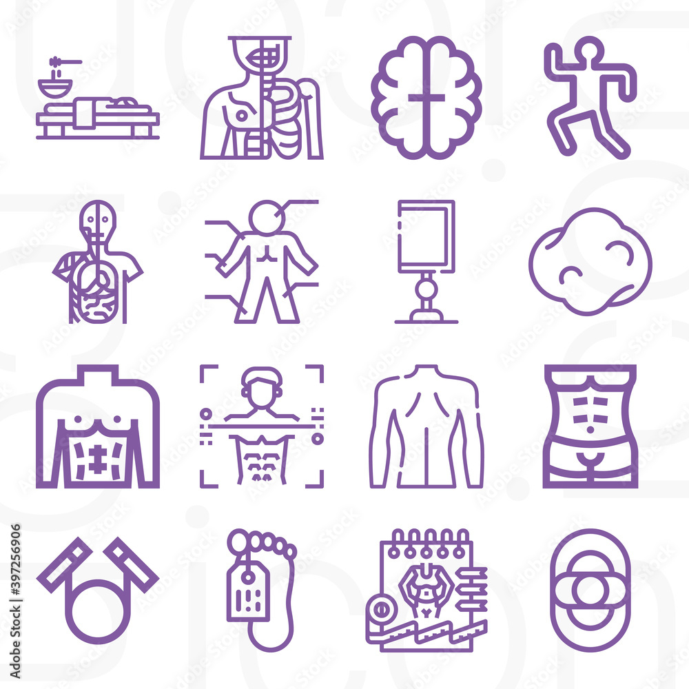 16 pack of corpse  lineal web icons set
