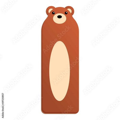 Bookmark with a bear icon. Cartoon of bookmark with a bear vector icon for web design isolated on white background