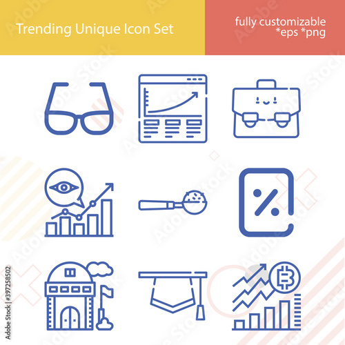 Simple set of grades related lineal icons.