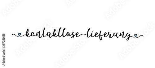 Handgeschriebene Phrase Kontaktlose Lieferung als Logo. Lettering für Poster, Flyer, Banner, Werbung