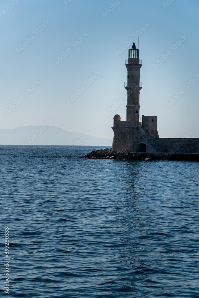 Lighthouse in the Old Venetian Harbour. Chania Crete Lighthouse in the Old Venetian Harbour. Chania Crete