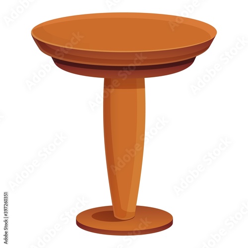 Wood table stand icon. Cartoon of wood table stand vector icon for web design isolated on white background