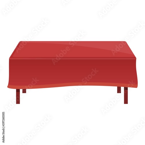 Red holiday table icon. Cartoon of red holiday table vector icon for web design isolated on white background