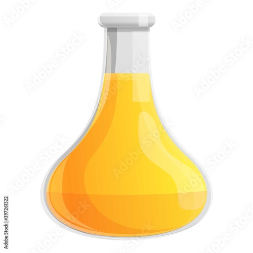 Canola bio glass flask oil icon. Cartoon of canola bio glass flask oil vector icon for web design isolated on white background
