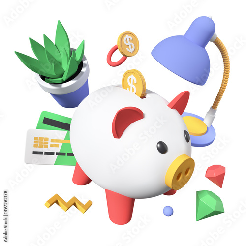 Financial management - modern colorful realistic 3d illustration