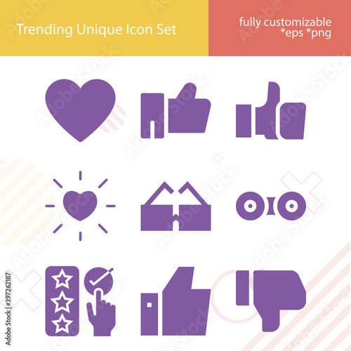 Simple set of prefer related filled icons.