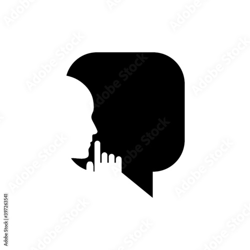 Simple illustration of silence icon for web design isolated on white background