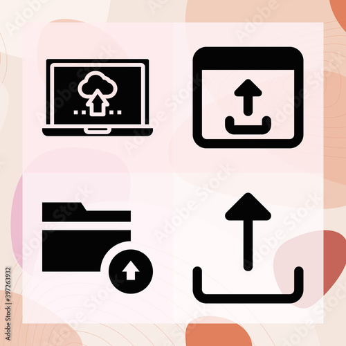Simple set of upload related filled icons