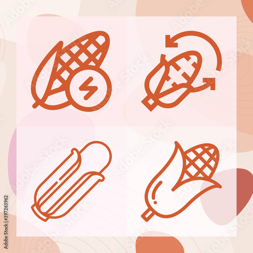 Simple set of wheat berry related lineal icons