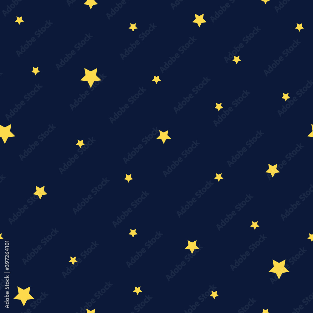 Vector seamless Pattern with stars on blue background. Vector seamless Pattern with stars on blue background.