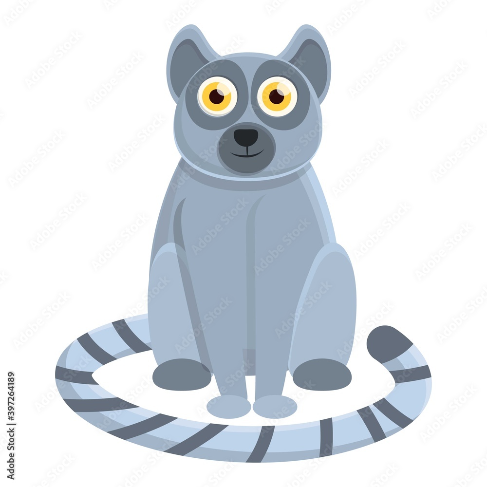 Lemur mammal icon. Cartoon of lemur mammal vector icon for web design isolated on white background Lemur mammal icon. Cartoon of lemur mammal vector icon for web design isolated on white background