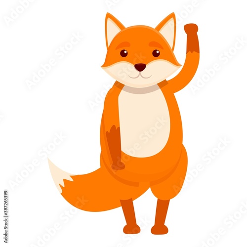 Fox say hello icon. Cartoon of fox say hello vector icon for web design isolated on white background