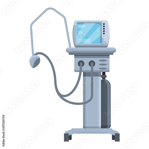 Respiratory ventilator medical machine icon. Cartoon of respiratory ventilator medical machine vector icon for web design isolated on white background