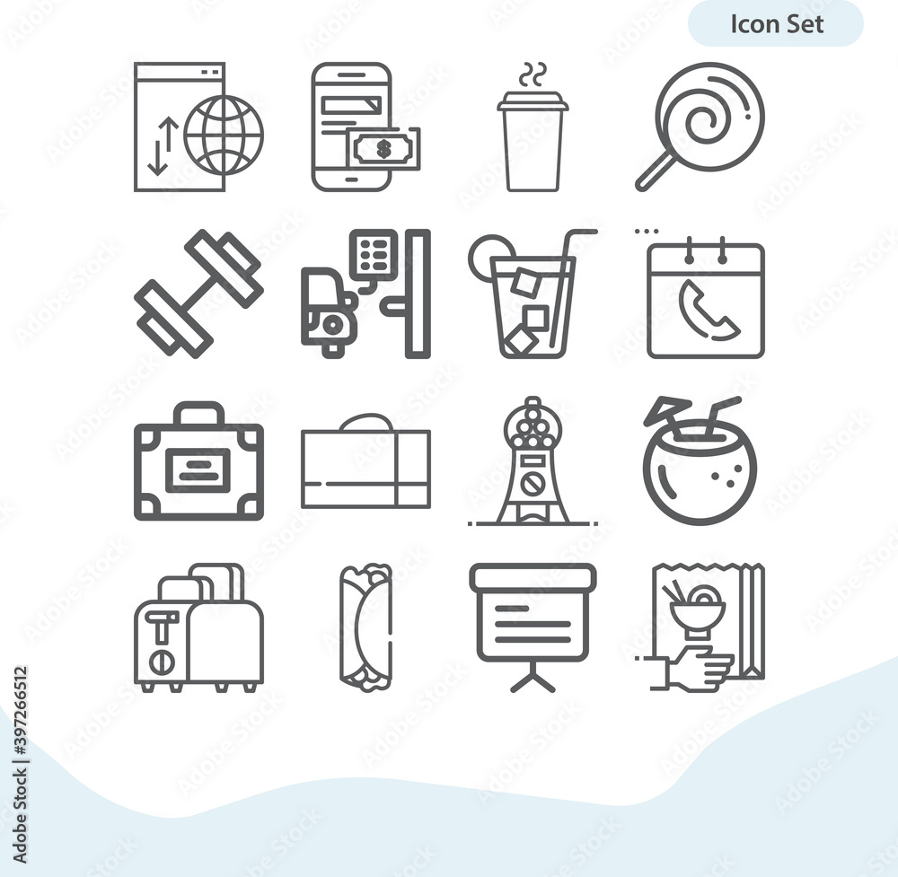 Simple set of switch related lineal icons. Simple set of switch related lineal icons.