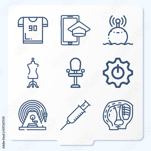Simple set of 9 icons related to diploma