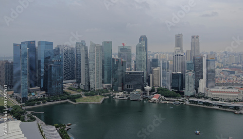  View of Marina Bay from the observation deck of the hotel Marina Bay Sands