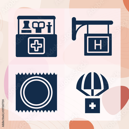 Simple set of treated related filled icons