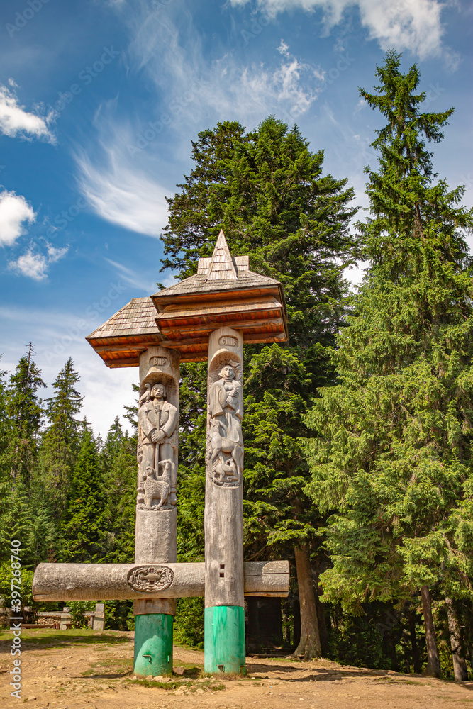 View of the Ukrainian Carpathian Mountains