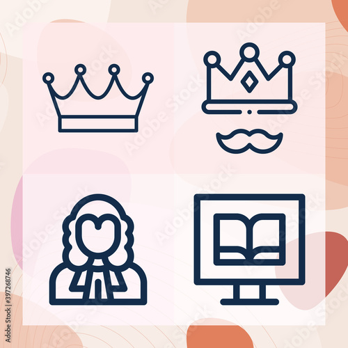 Simple set of authority related lineal icons