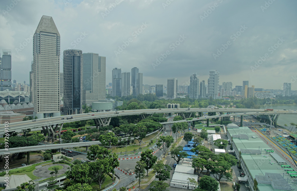 Obraz premium View of the city from Singapore Flyer