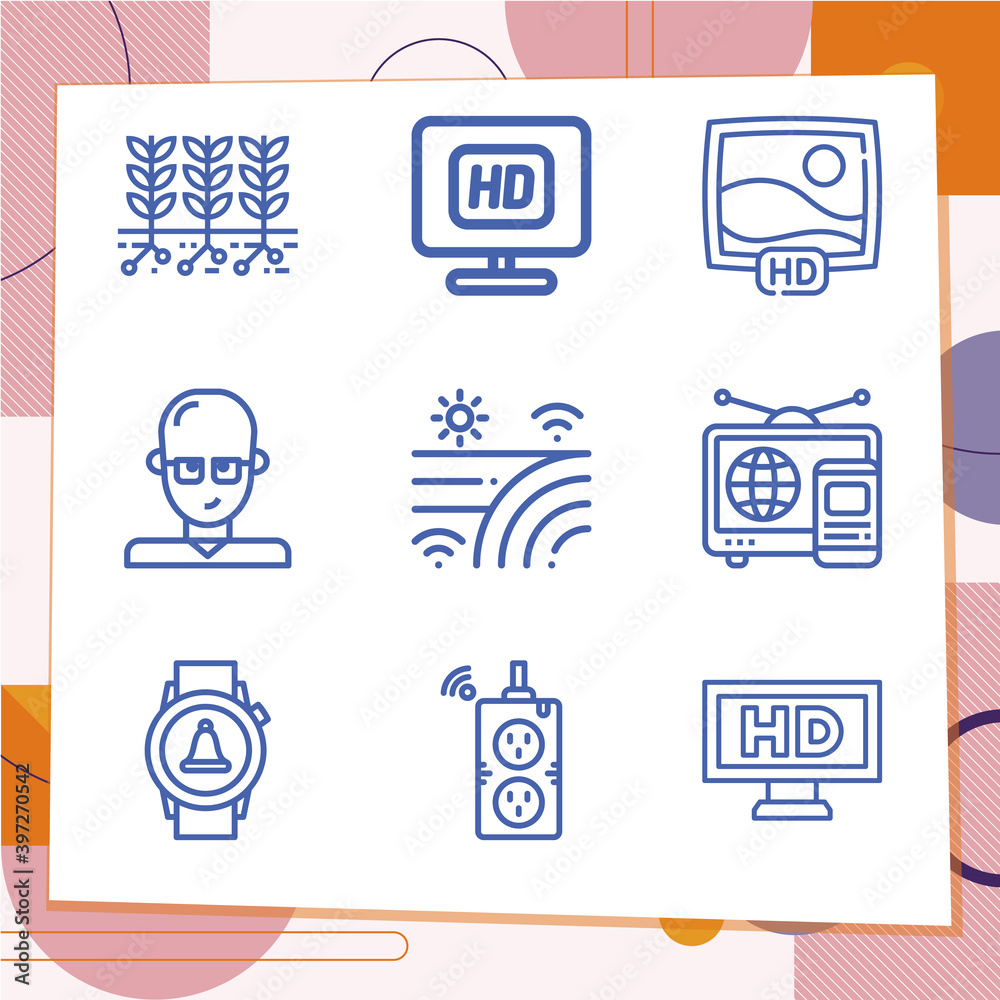 Simple set of 9 icons related to act up Simple set of 9 icons related to act up