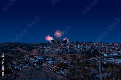 Fotografie Celebratory fireworks for new year over melfi