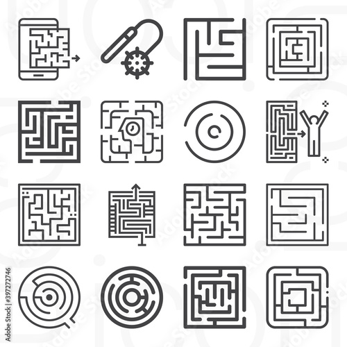 16 pack of ghosts  lineal web icons set