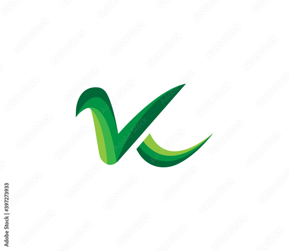 K or VK Alphabet Logo Design Concept