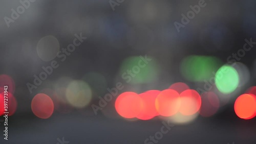 city traffic lghts blurrred view background photo