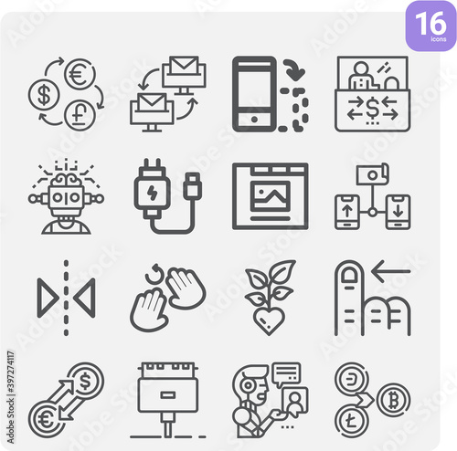 Simple set of alternate related lineal icons.