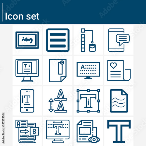Simple set of word order related lineal icons.