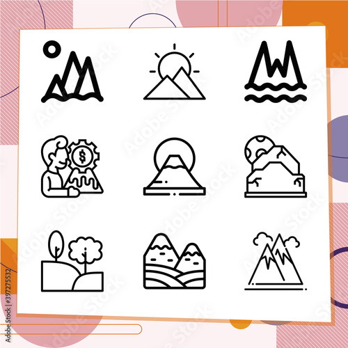Simple set of 9 icons related to insist