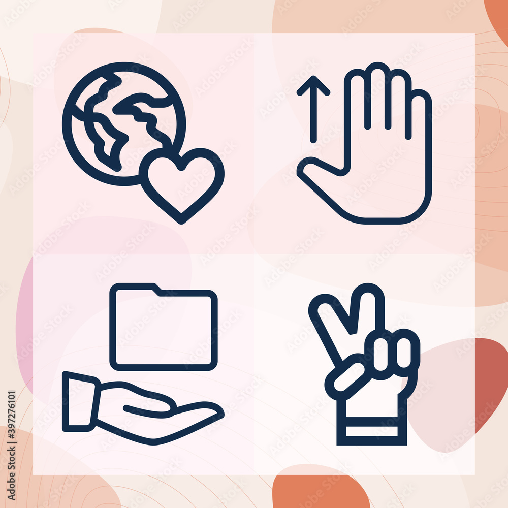 Simple set of reconciliation related lineal icons